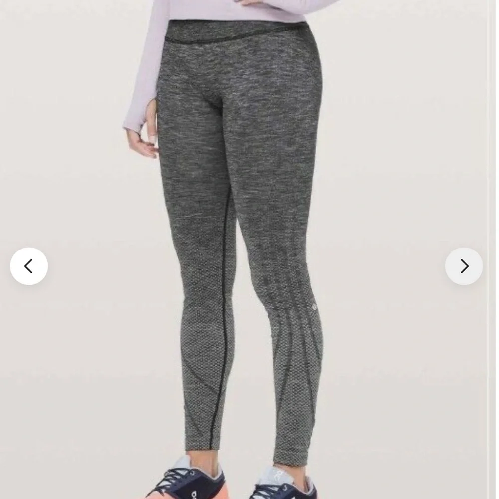 Lululemon Leggings Ready To Run Tights *Evanescent 26” Lunar Rock/Black Size 4 - Picture 1 of 11